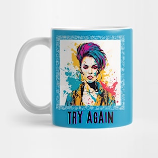 Try Again (color splash lady portrait) Mug